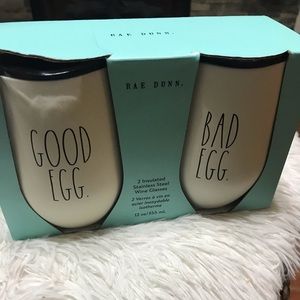 2 stainless steel insulated wine  glasses